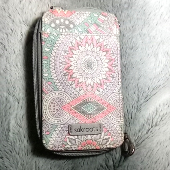 EUC Sakroots Artists Circle Crossbody Phone Holder Wallet (no strap) - Picture 2 of 5